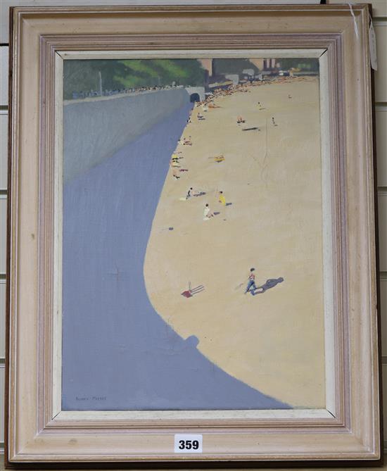 § Andrew Macara (b.1944), oil on canvas, South Beach, Scarborough, signed, 41 x 30cm